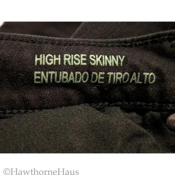 WILD FABLE Black High Rise Skinny Distressed Jeans Size 0 Stretch - Picture 8 of 9